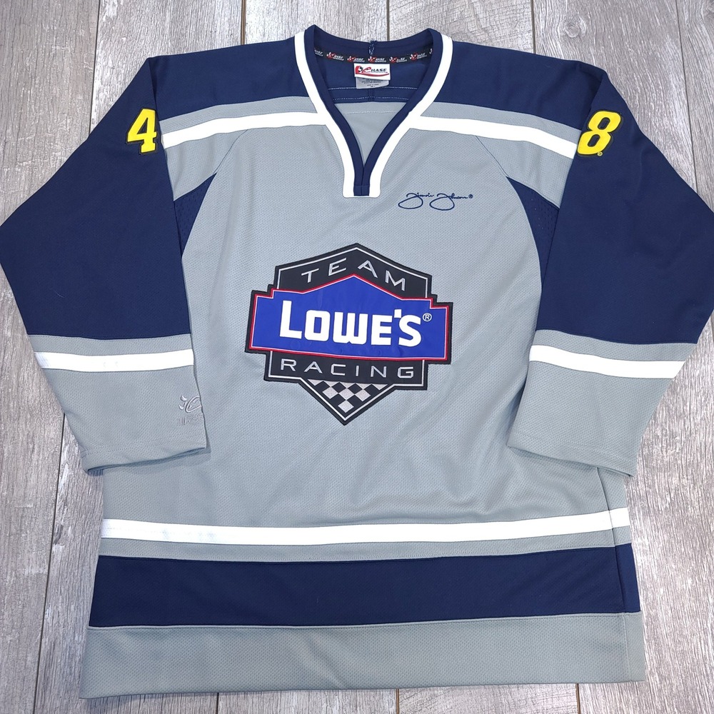 Chase Authentics Racing Jersey Men Large Grey Jimmie Johnson 48 Team Lowe's